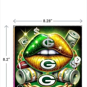 Green and Gold Graphic Lip Art